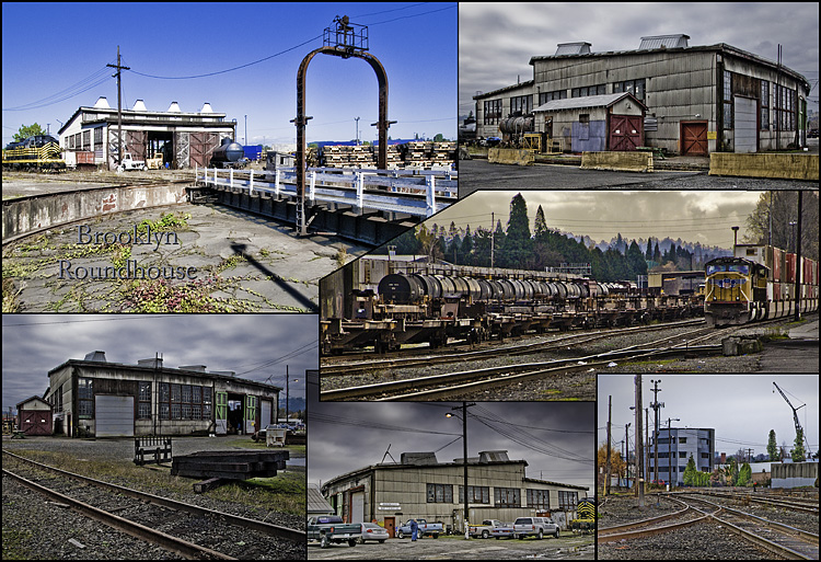 photo montage of Brooklyn roundhouse